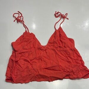 Red Strappy Crop Top